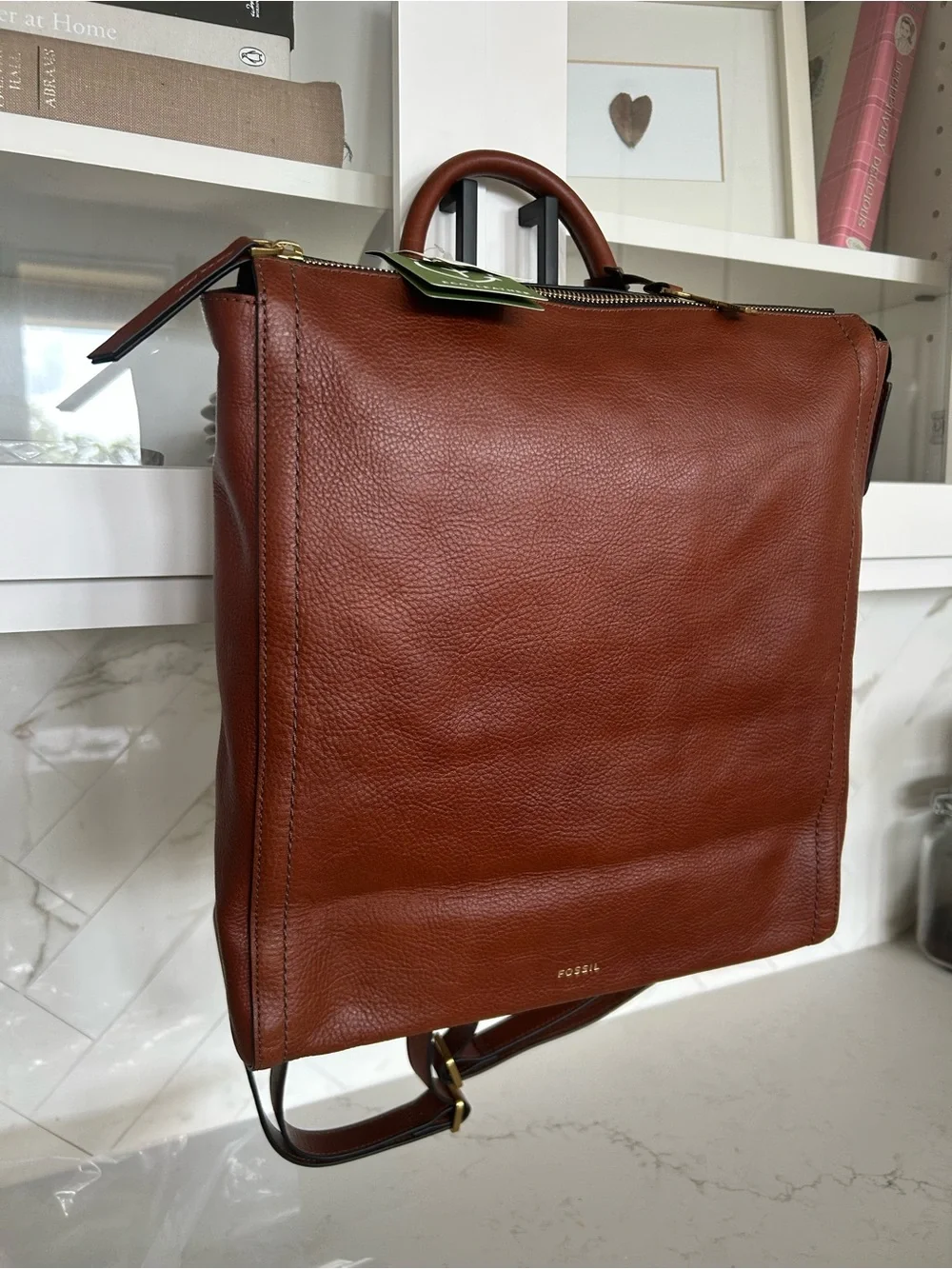 NWT Fossil Convertible Leather Parker Backpack